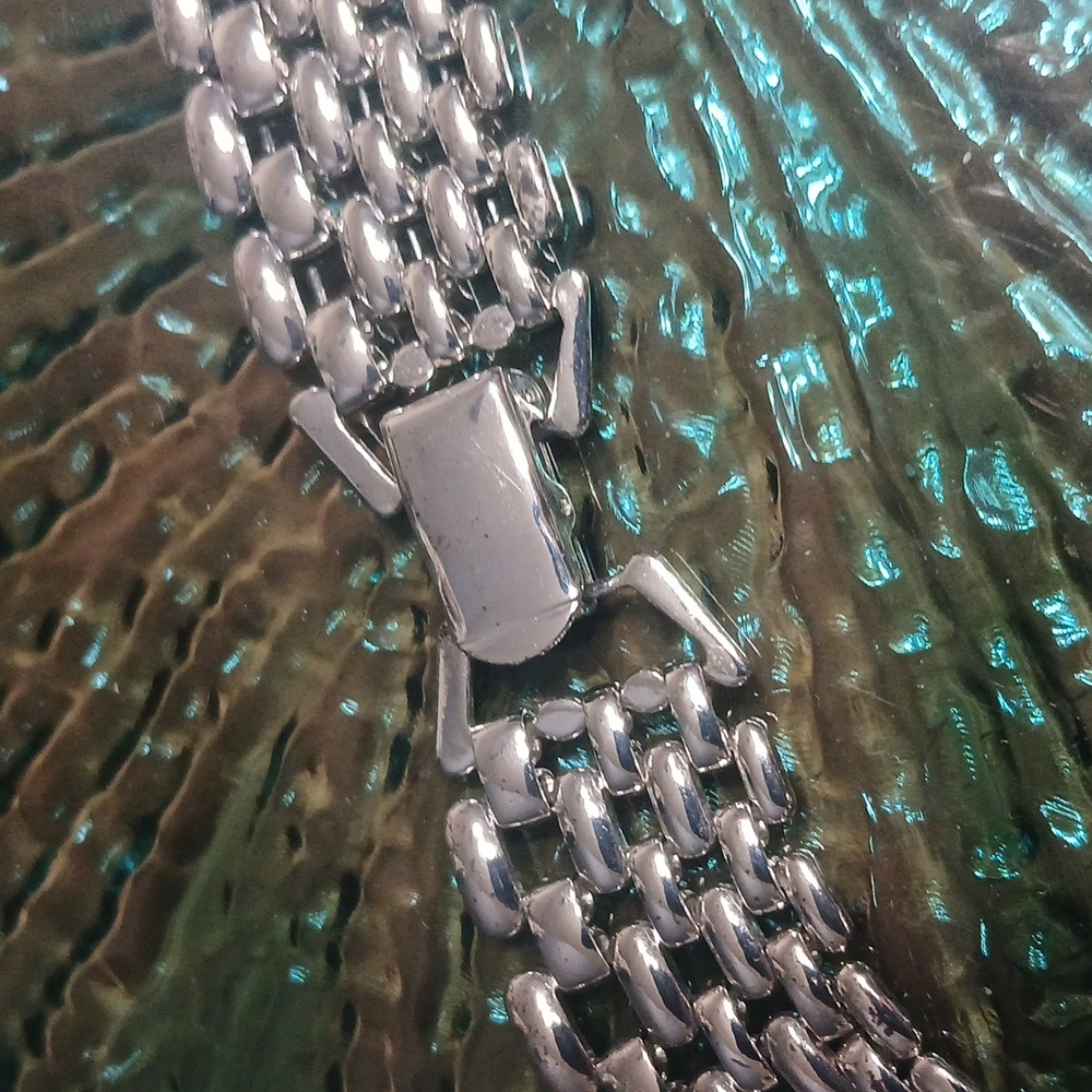 Silver Multi-Link Layered Necklace - image 6